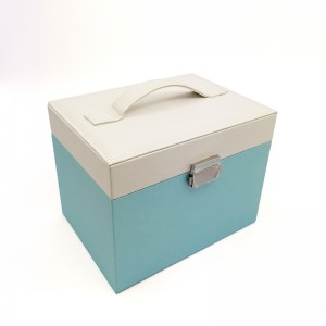 Обикновена кутия за съхранение на бижута от PU кожа със сватбен подарък за заключване